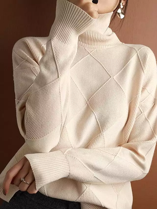 Women's Stylish Turtleneck Pullover Sweater