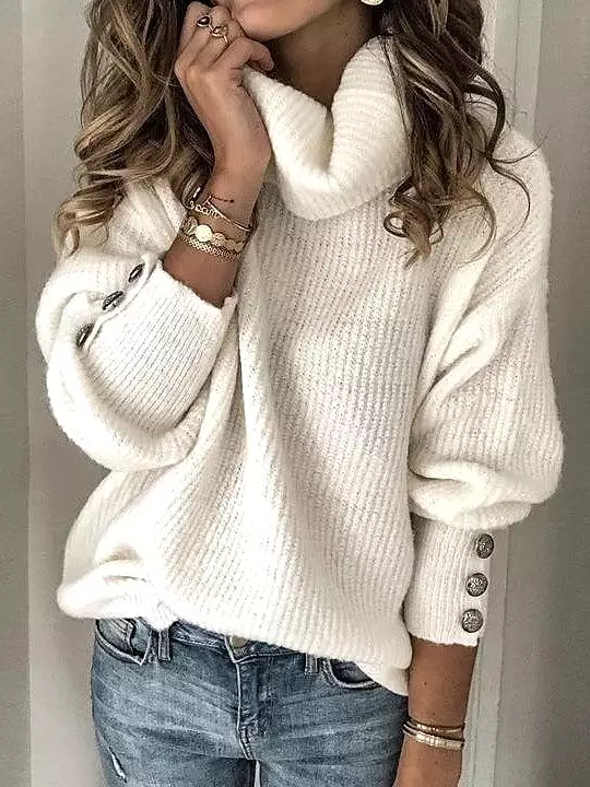 Women's Turtleneck Sweatshirt Sweater with Long Sleeves