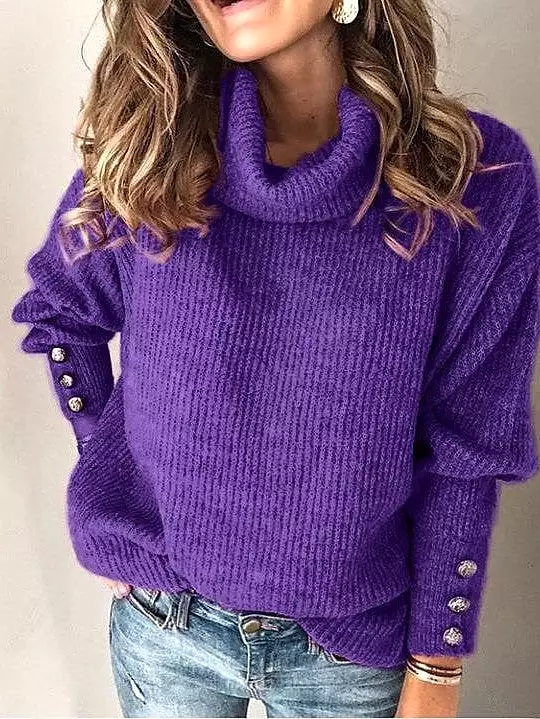 Women's Turtleneck Sweatshirt Sweater with Long Sleeves