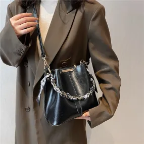 Women's Vintage Designer Bucket Shape Crossbody Shoulder Handbag