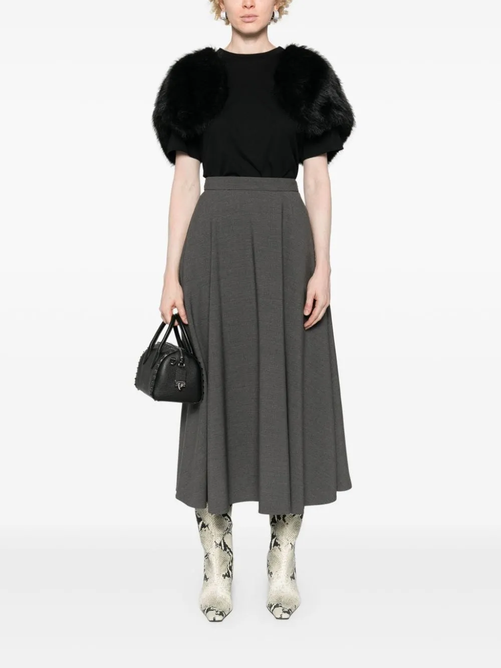 WOOL MIDI SKIRT